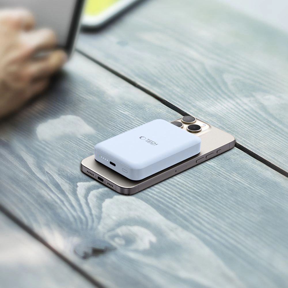 Tech-Protect LifeMag PB11 Powerbank MagSafe funkcióval 10000mAh, 15W USB-C port - kék + USB-C kábel-7