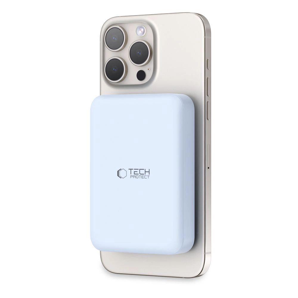 Tech-Protect LifeMag PB11 Powerbank MagSafe funkcióval 10000mAh, 15W USB-C port - kék + USB-C kábel-8
