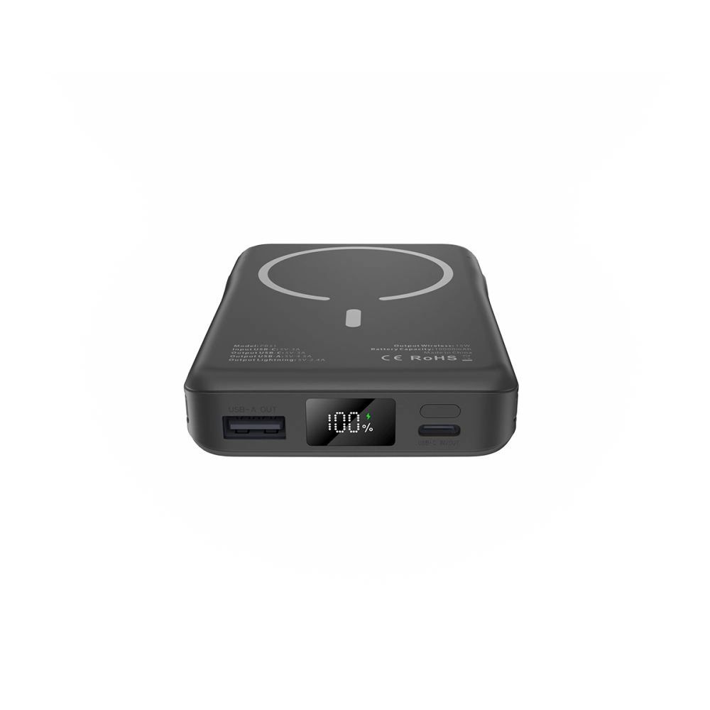 Tech-Protect LifeMag PB31 Powerbank MagSafe kompatibilis 10000mAh 15W USB-C / USB-A / beépített USB-C / Lightning kábelek - fekete-6