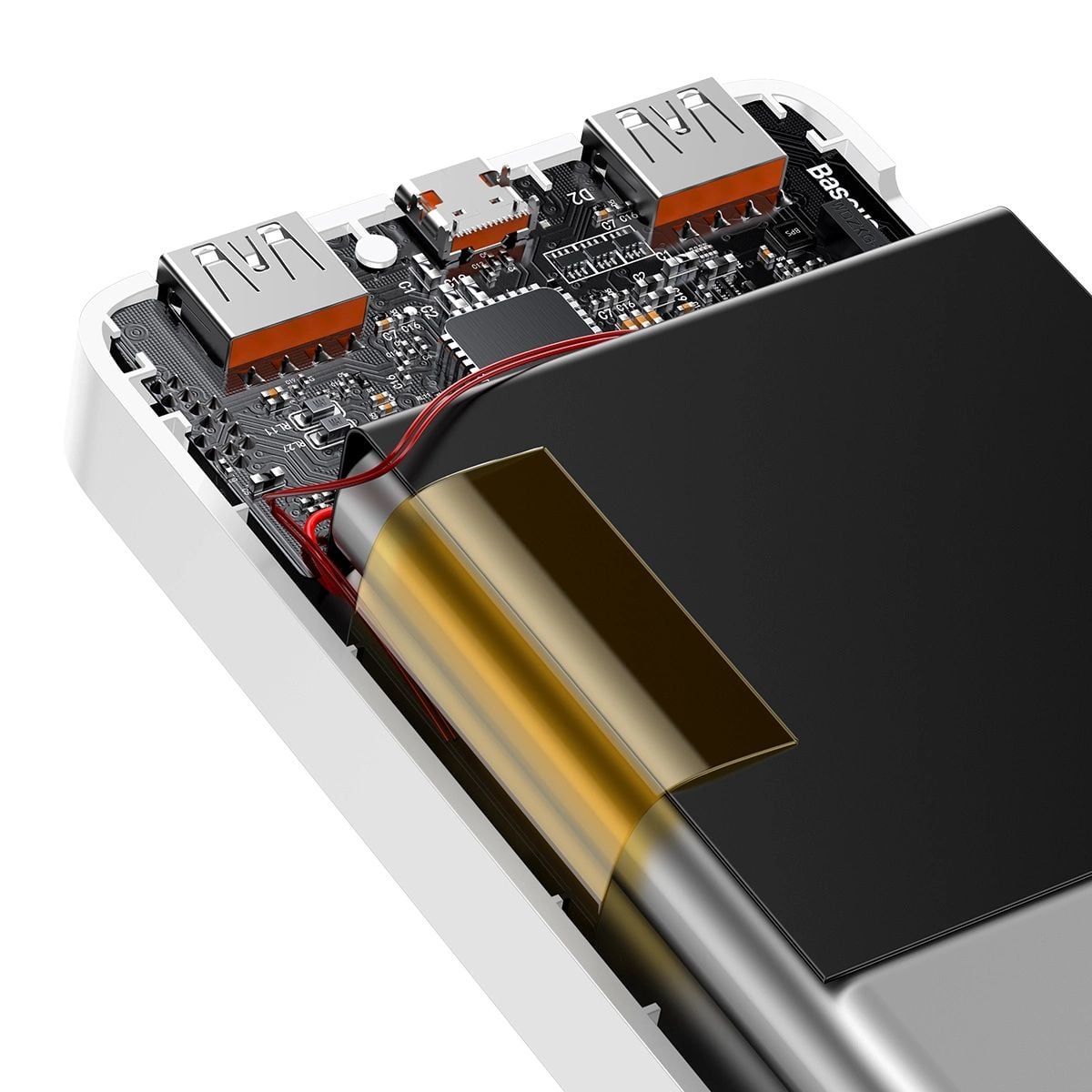 Baseus Bipow gyors töltésű power bank 10000mAh 20W fehér (Overseas Edition) + USB-A - Micro USB kábel 0.25m fehér (PPBD050502)-12