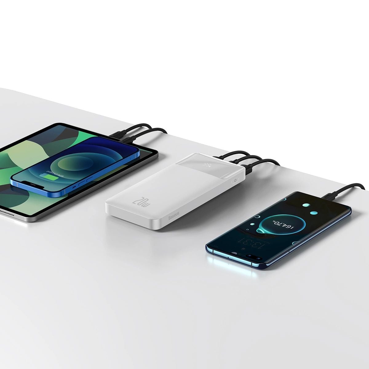 Baseus Bipow gyors töltésű power bank 10000mAh 20W fehér (Overseas Edition) + USB-A - Micro USB kábel 0.25m fehér (PPBD050502)-10