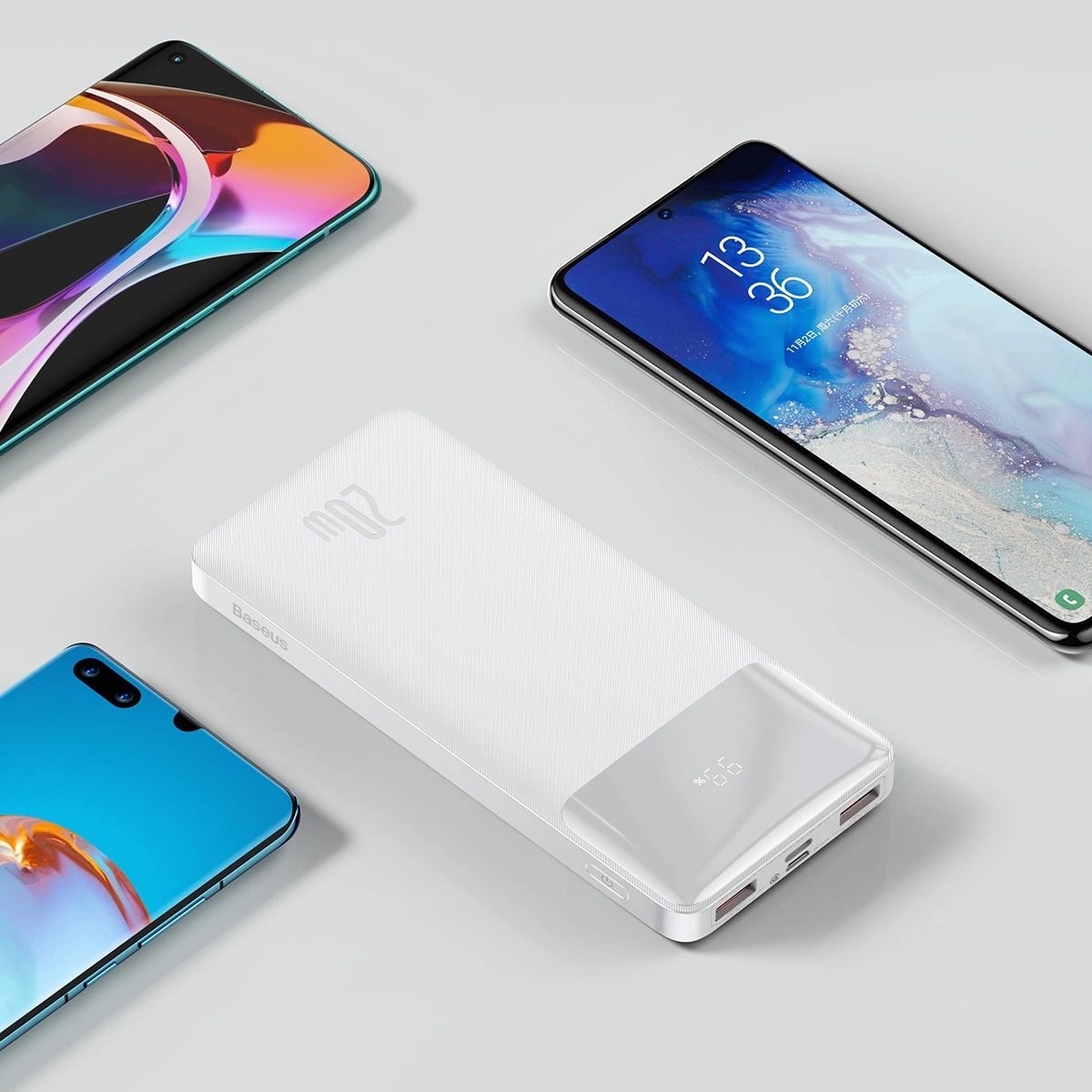 Baseus Bipow gyors töltésű power bank 10000mAh 20W fehér (Overseas Edition) + USB-A - Micro USB kábel 0.25m fehér (PPBD050502)-9