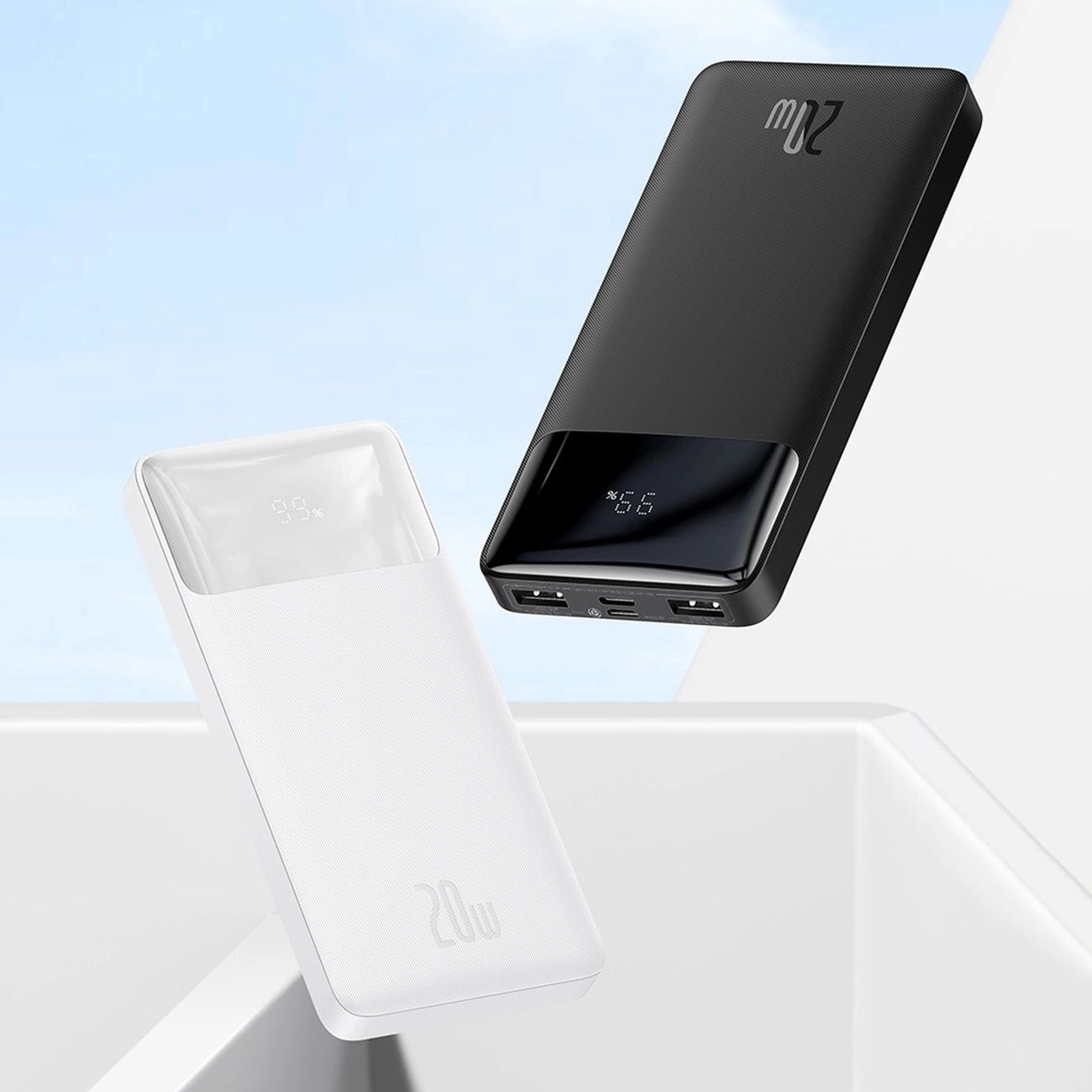 Baseus Bipow gyors töltésű power bank 10000mAh 20W fehér (Overseas Edition) + USB-A - Micro USB kábel 0.25m fehér (PPBD050502)-8