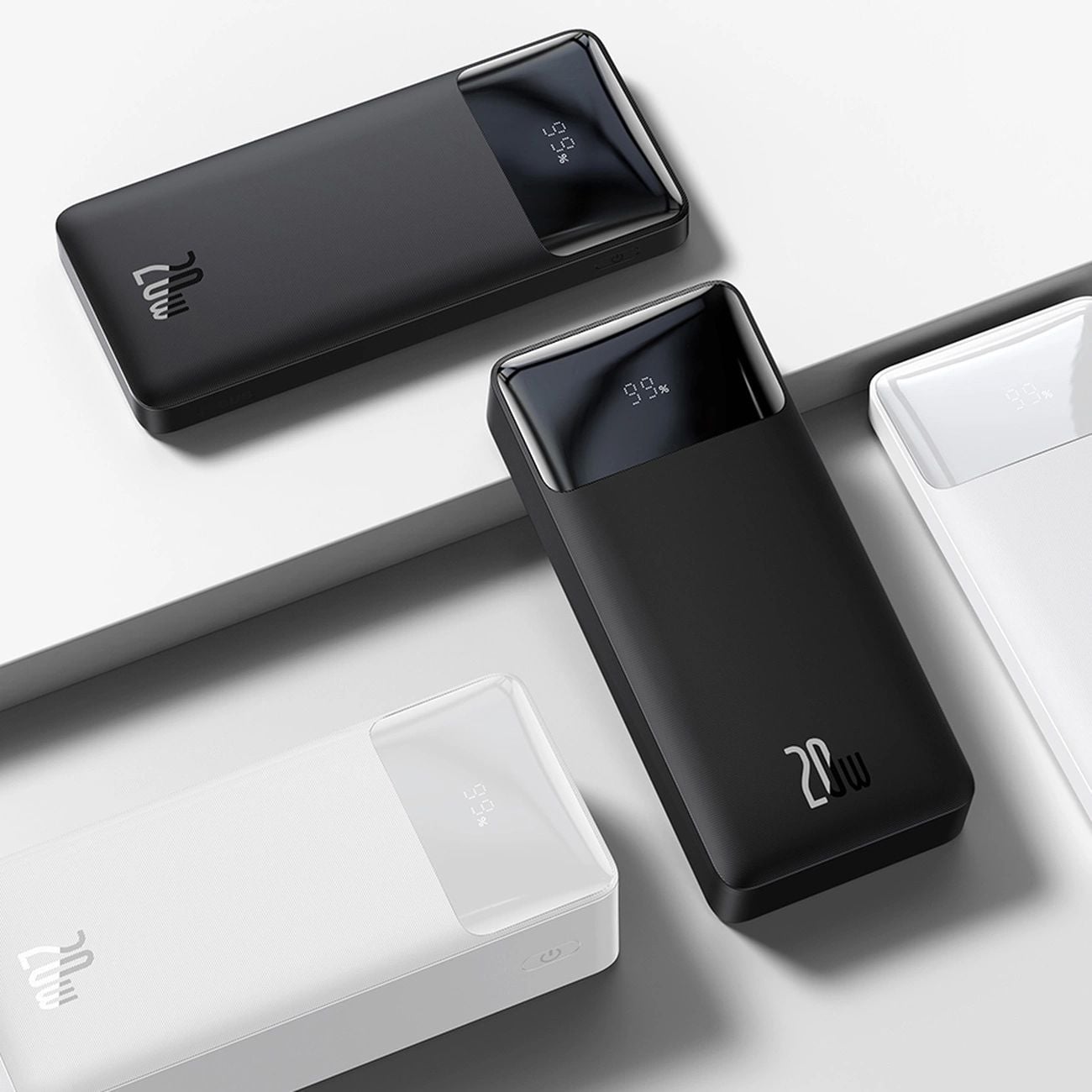 Baseus Bipow gyors töltésű power bank 10000mAh 20W fehér (Overseas Edition) + USB-A - Micro USB kábel 0.25m fehér (PPBD050502)-3