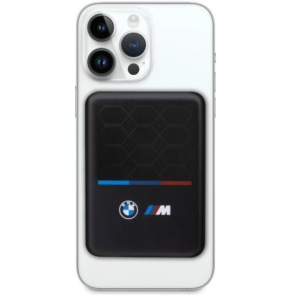 BMW Induktív Powerbank BMPBMS3K22PGVK 5W 3000mAh + kábel fekete/fekete M Collection MagSafe-1