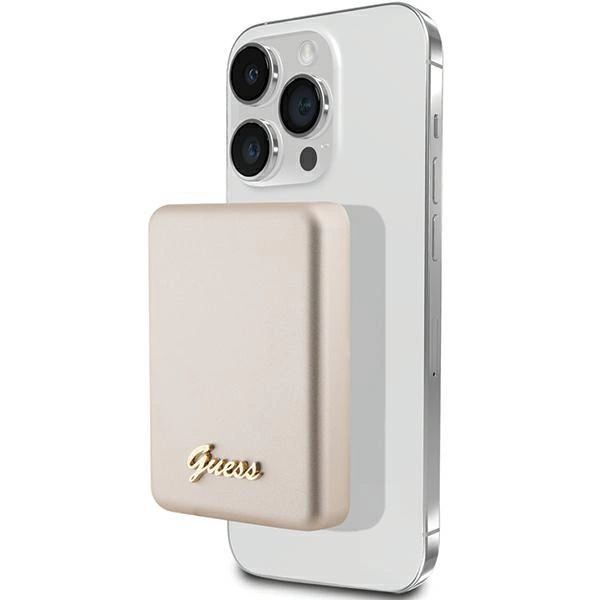 Guess MagSafe Metal Script Logo indukciós powerbank 5W 3000mAh - arany-0