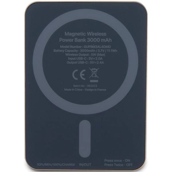Guess MagSafe Metal Script Logo indukciós powerbank 5W 3000mAh - arany-2