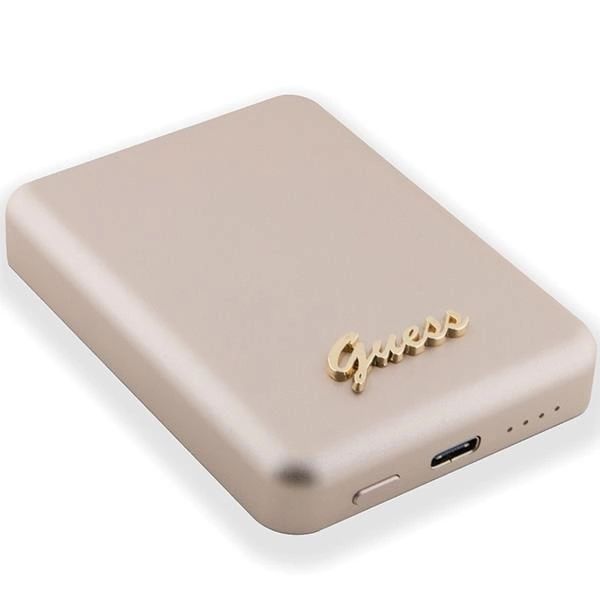 Guess MagSafe Metal Script Logo indukciós powerbank 5W 3000mAh - arany-3