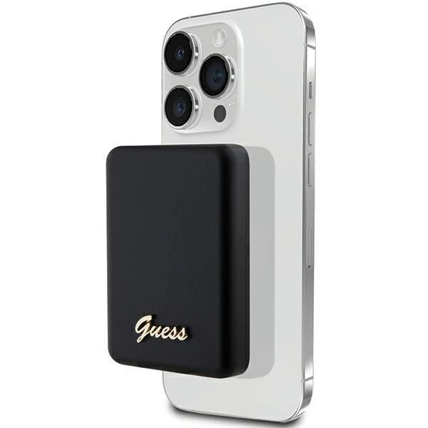 Guess MagSafe Metal Script Logo induction powerbank 5W 3000mAh - fekete-0