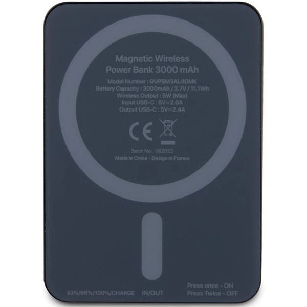 Guess MagSafe Metal Script Logo induction powerbank 5W 3000mAh - fekete-2
