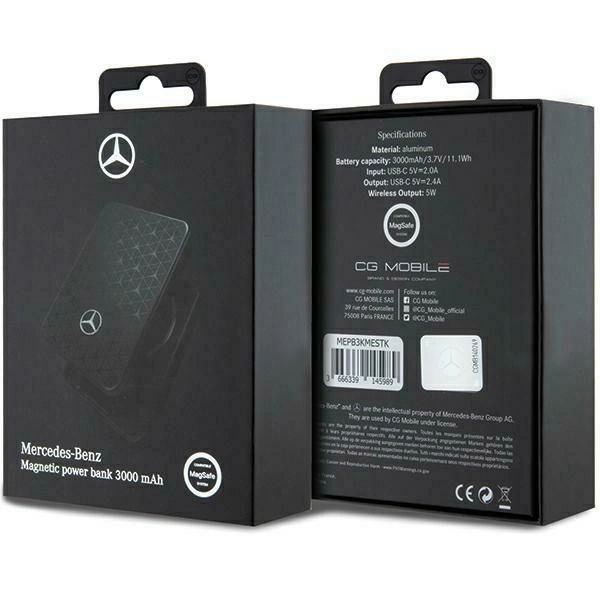 Powerbank Mercedes Csillag Minta MagSafe 5W 3000mAh - fekete-4