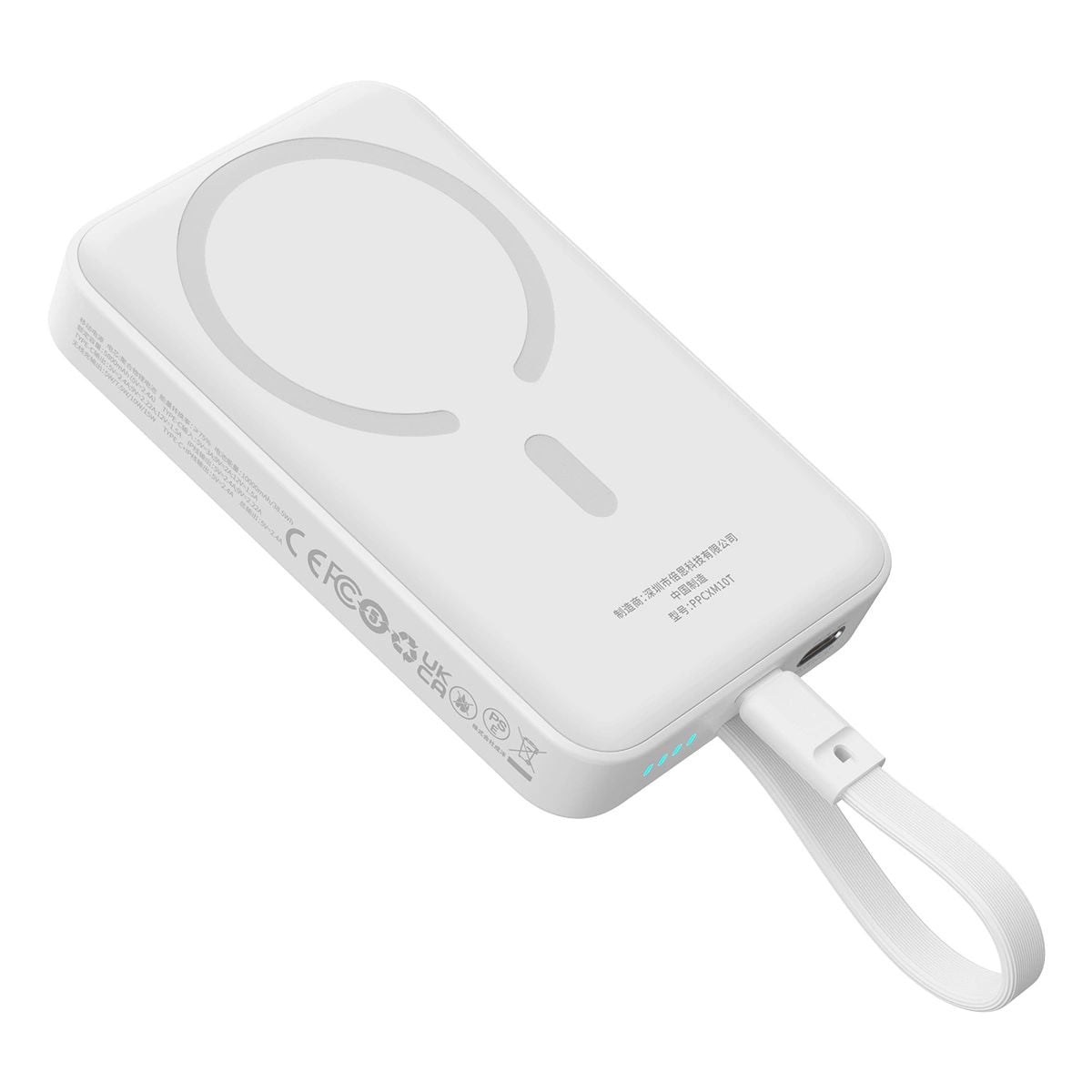 Baseus Magnetic Mini MagSafe 10000mAh 30W powerbank with built-in USB-C cable - white + Baseus Simple Series USB-C - USB-C 60W 0.3m cable-0