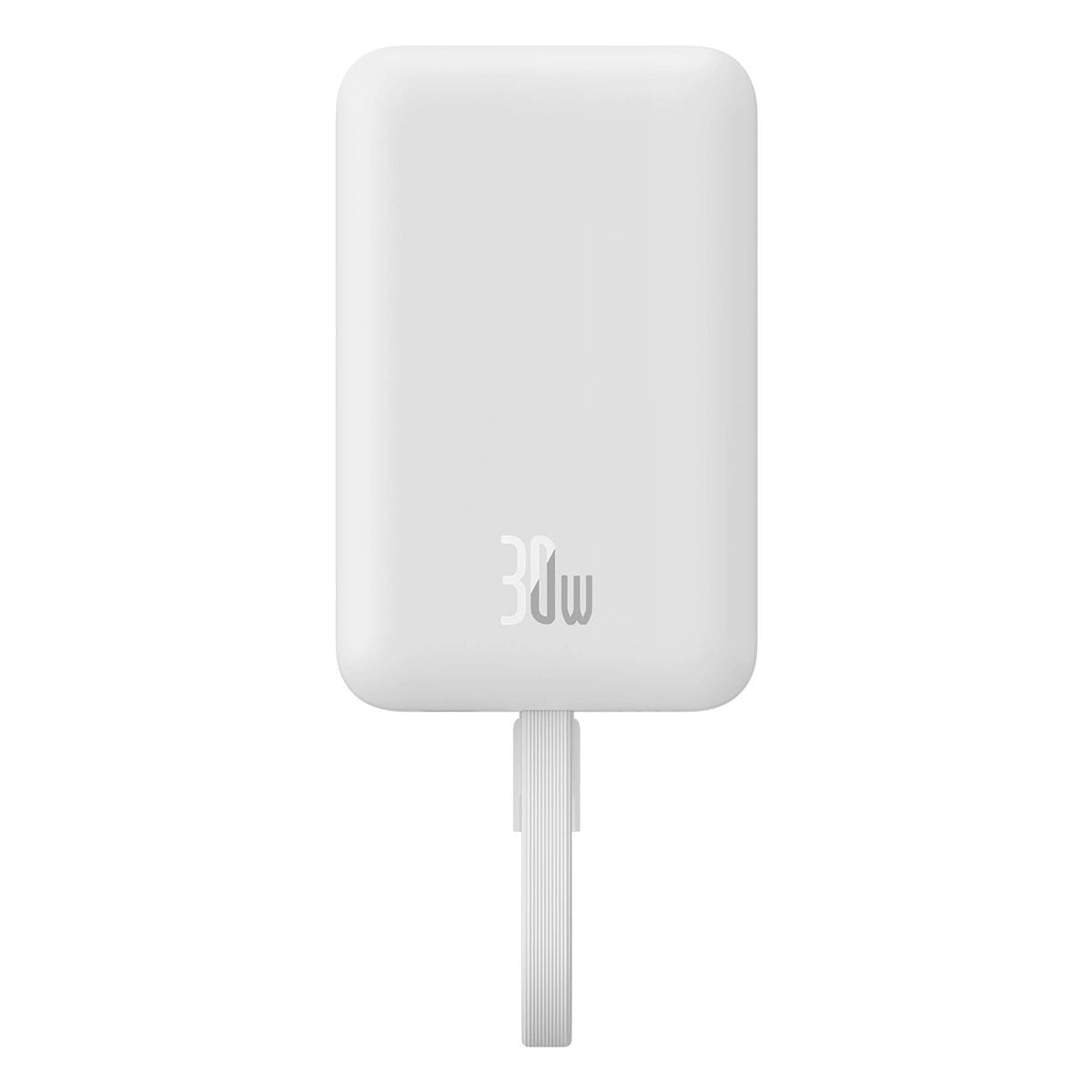 Baseus Magnetic Mini MagSafe 10000mAh 30W powerbank with built-in USB-C cable - white + Baseus Simple Series USB-C - USB-C 60W 0.3m cable-10
