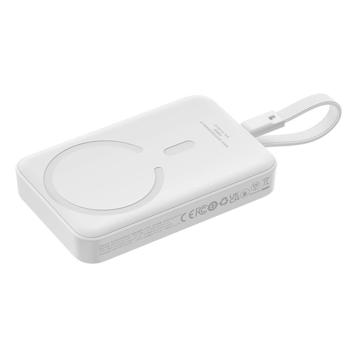 Baseus Magnetic Mini MagSafe 10000mAh 30W powerbank with built-in USB-C cable - white + Baseus Simple Series USB-C - USB-C 60W 0.3m cable-9