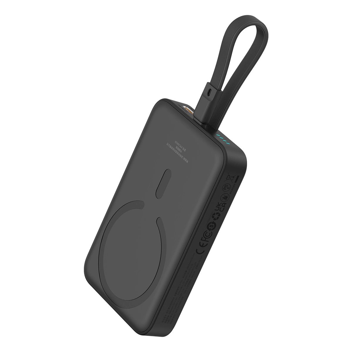 Baseus Magnetic Mini MagSafe 10000mAh 20W powerbank beépített Lightning kábellel - fekete + Baseus Simple Series USB-C - USB-C 60W 0.3m kábel-11