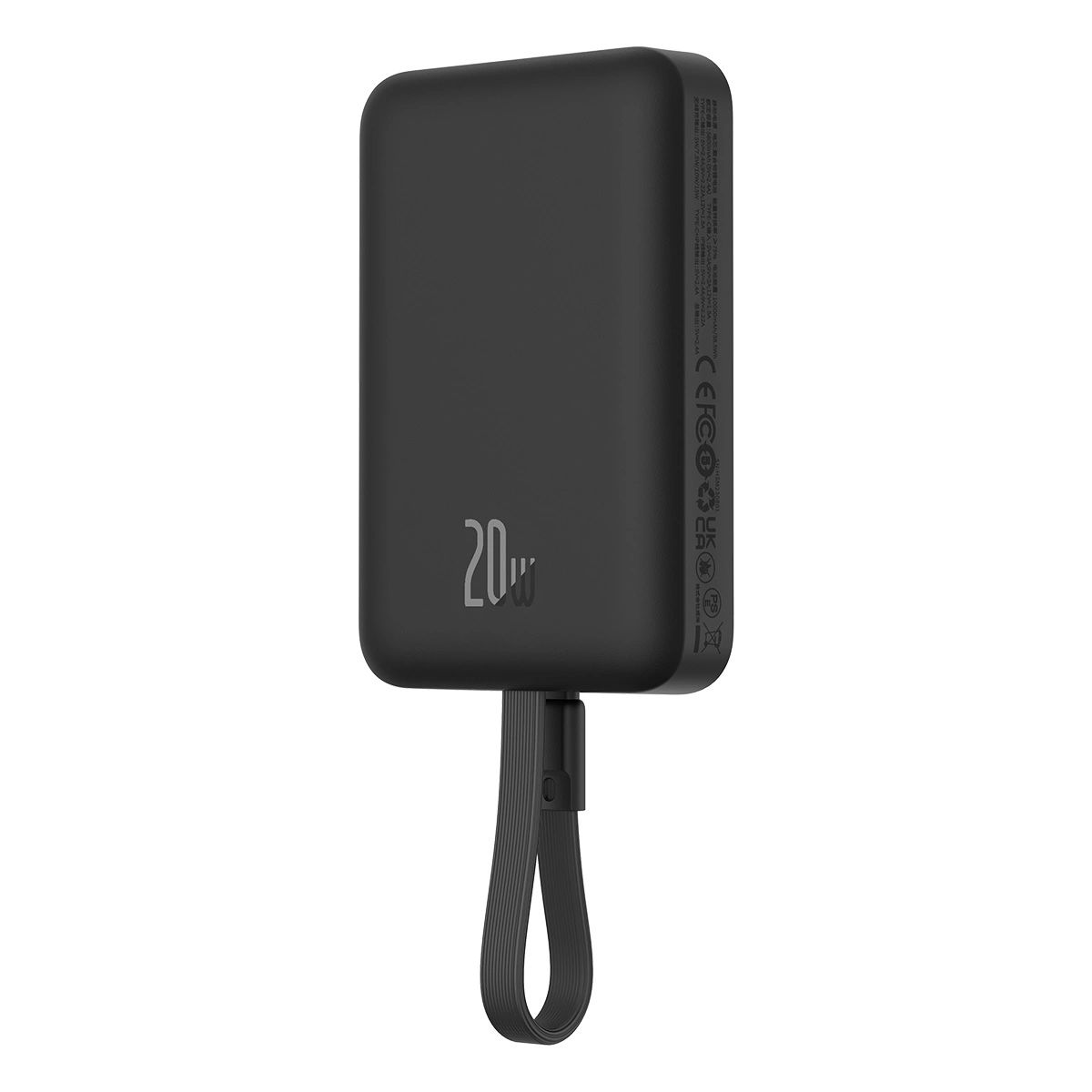 Baseus Magnetic Mini MagSafe 10000mAh 20W powerbank beépített Lightning kábellel - fekete + Baseus Simple Series USB-C - USB-C 60W 0.3m kábel-9