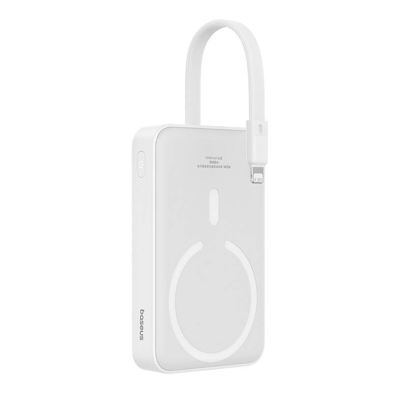 Baseus Mágneses Mini Powerbank, 10000mAh, Lightning, 20W, MagSafe (fehér)-5
