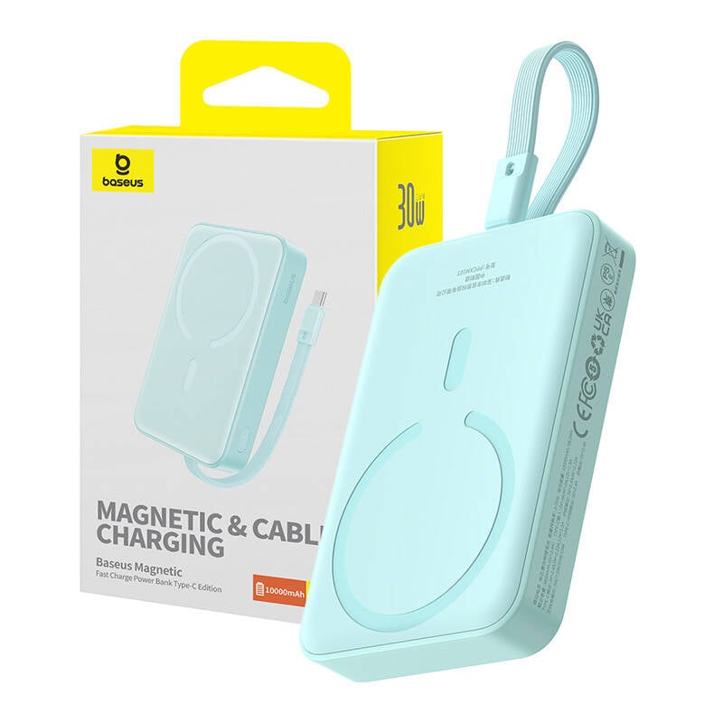 Baseus Mágneses Mini Powerbank, 10000mAh, USB-C 30W, MagSafe (kék)-8