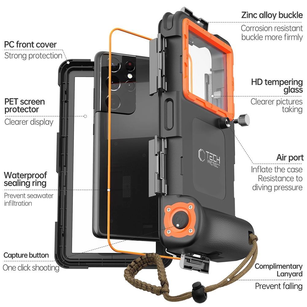 Tech-Protect Vízálló Tok IPX8 okostelefonokhoz 4.7-6.7