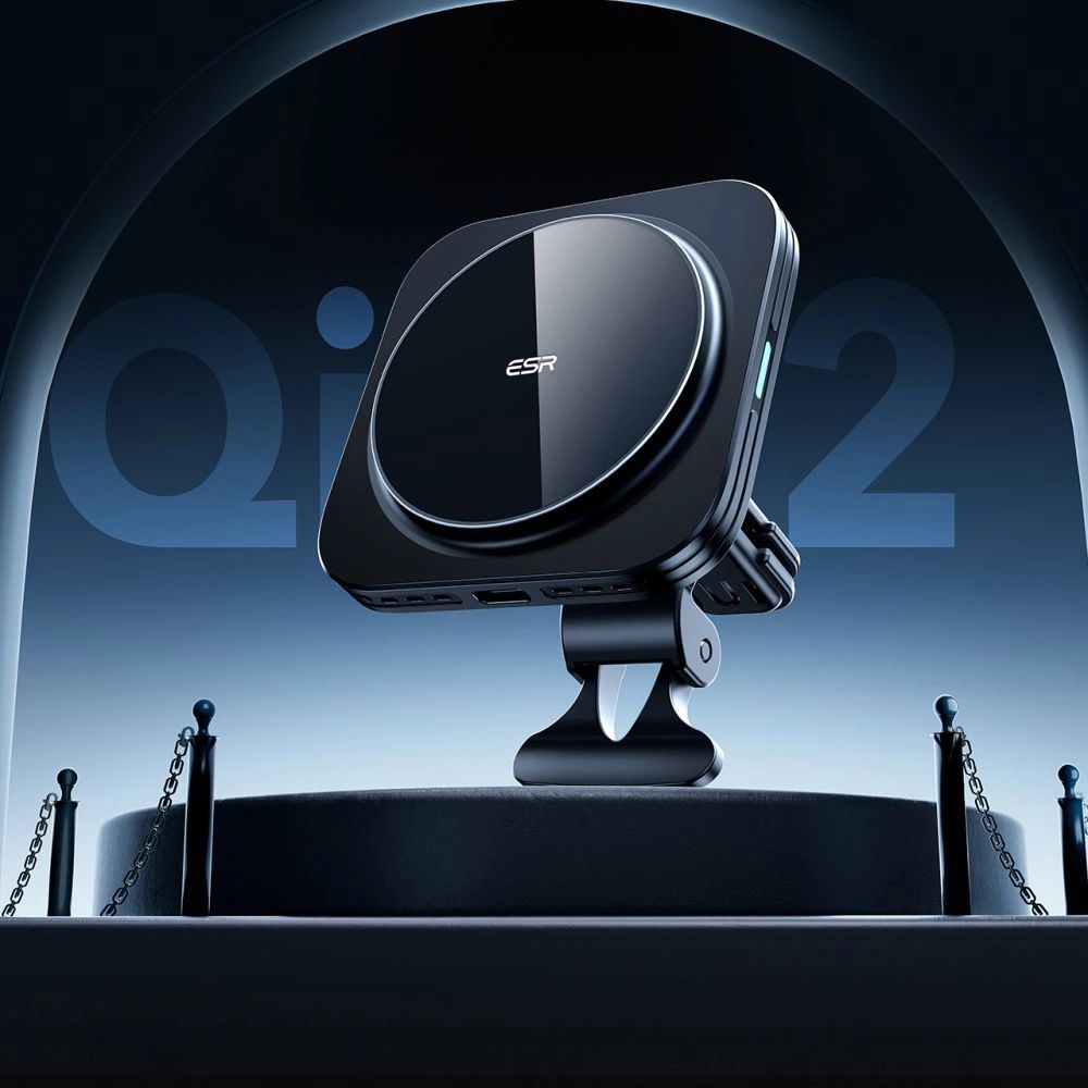 ESR Halolock Magnetic QI2 autós telefontartó MagSafe 15W induktív töltővel a légbeömlőhöz - fekete-9