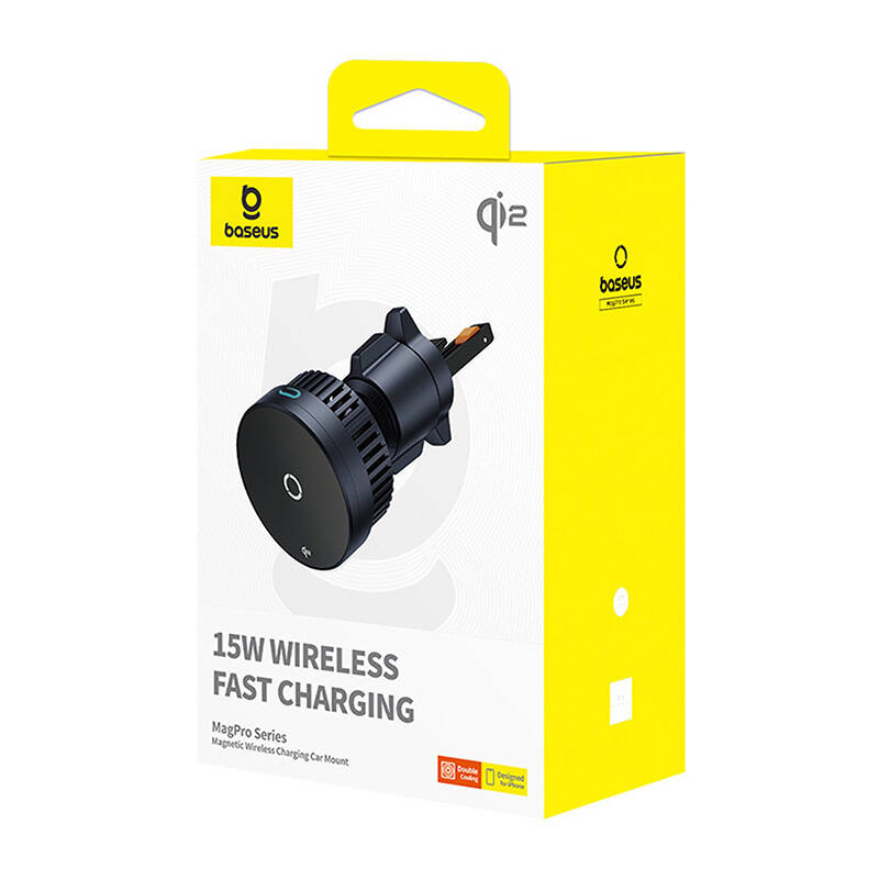 Baseus MagPro autós telefontartó vezeték nélküli töltéssel 15W Qi2.0 (fekete)-2