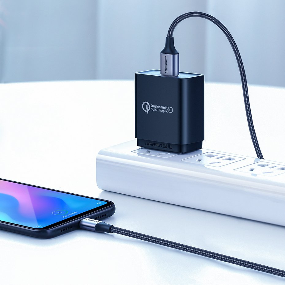 Ugreen US288 USB-A - USB-C QC 3.0 3A 2m kábel, szürke-7