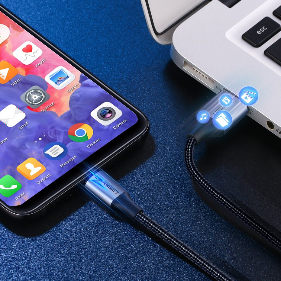 Ugreen US288 USB-A - USB-C QC 3.0 3A 2m kábel, szürke-9