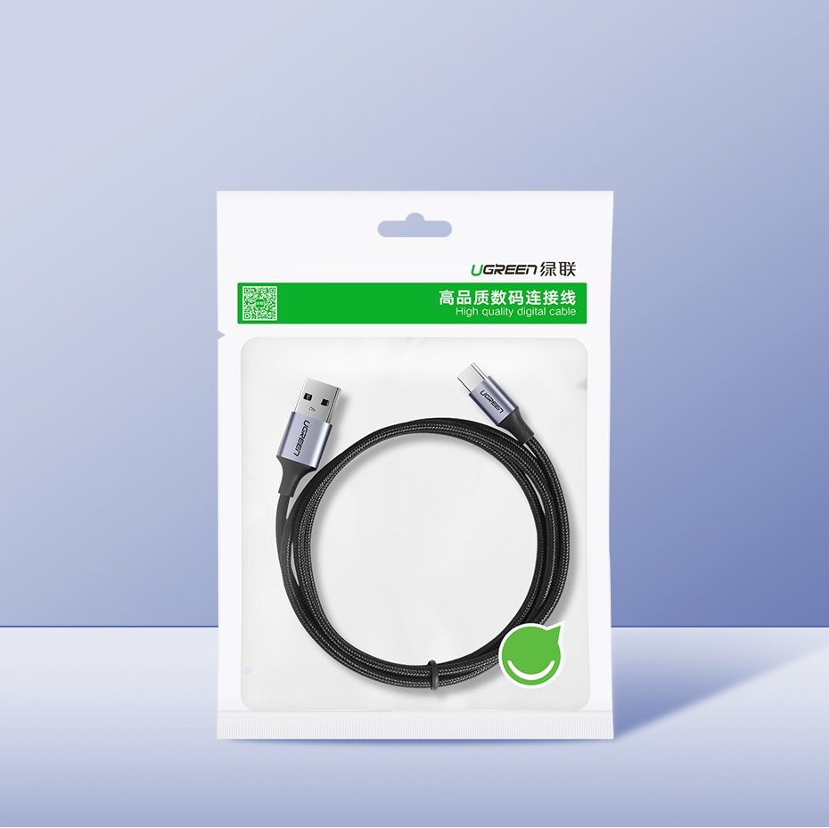 Ugreen US288 USB-A - USB-C QC 3.0 3A 2m kábel, szürke-5
