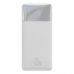 Baseus Bipow gyors töltésű power bank 10000mAh 20W fehér (Overseas Edition) + USB-A - Micro USB kábel 0.25m fehér (PPBD050502)