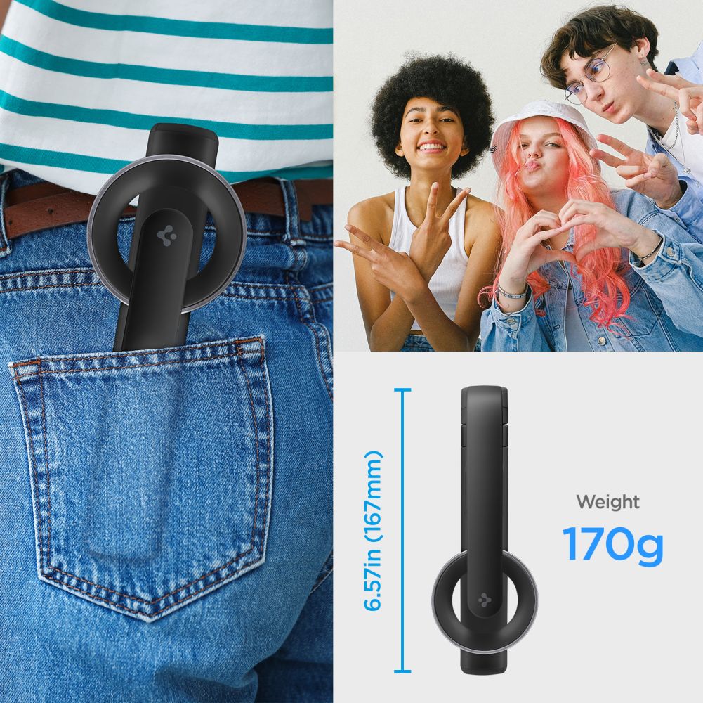 Spigen S571w Magsafe Bluetooth Selfie Bot Tripod Fekete-3