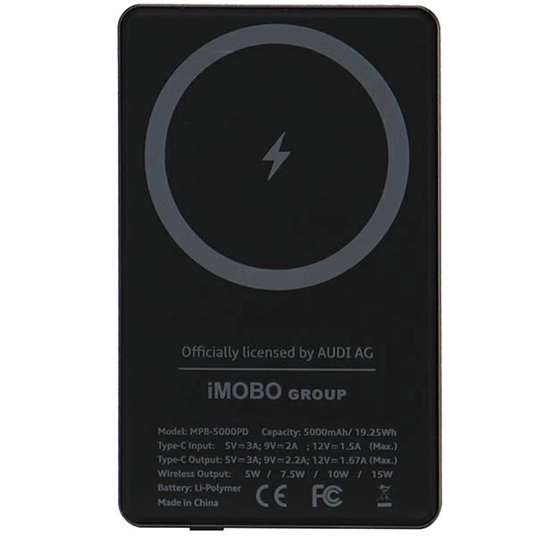 Powerbank Audi Big Logo MagSafe induktív 15W 5000mAh - szürke-4
