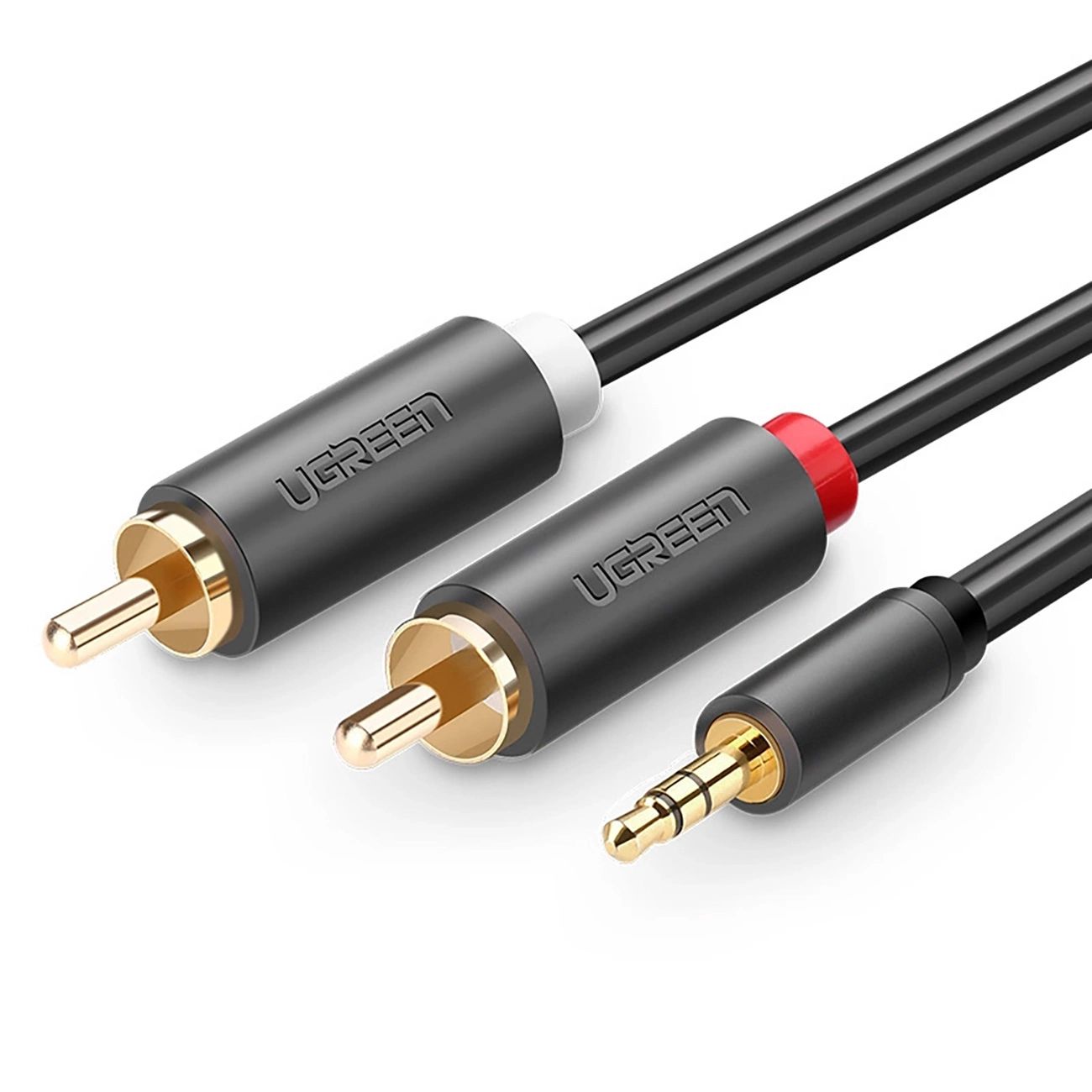 Ugreen AV102 10512 kábel 3.5 mm mini jack (hím) / 2RCA (hím) 3m - szürke-0