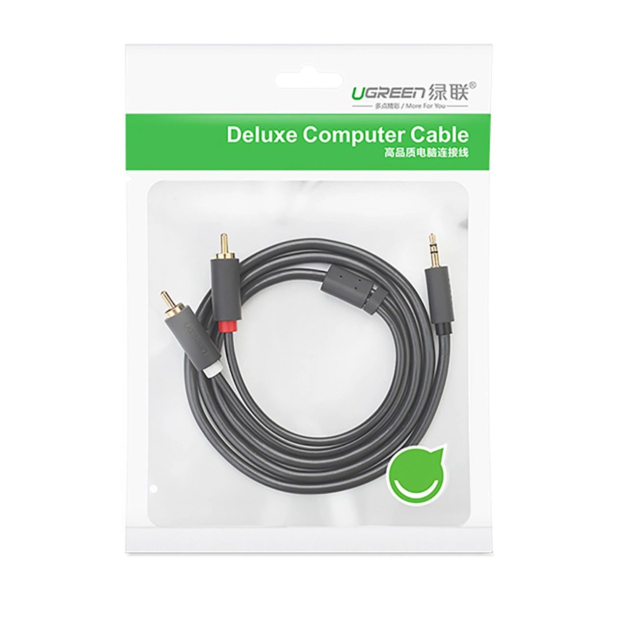 Ugreen AV102 10512 kábel 3.5 mm mini jack (hím) / 2RCA (hím) 3m - szürke-6