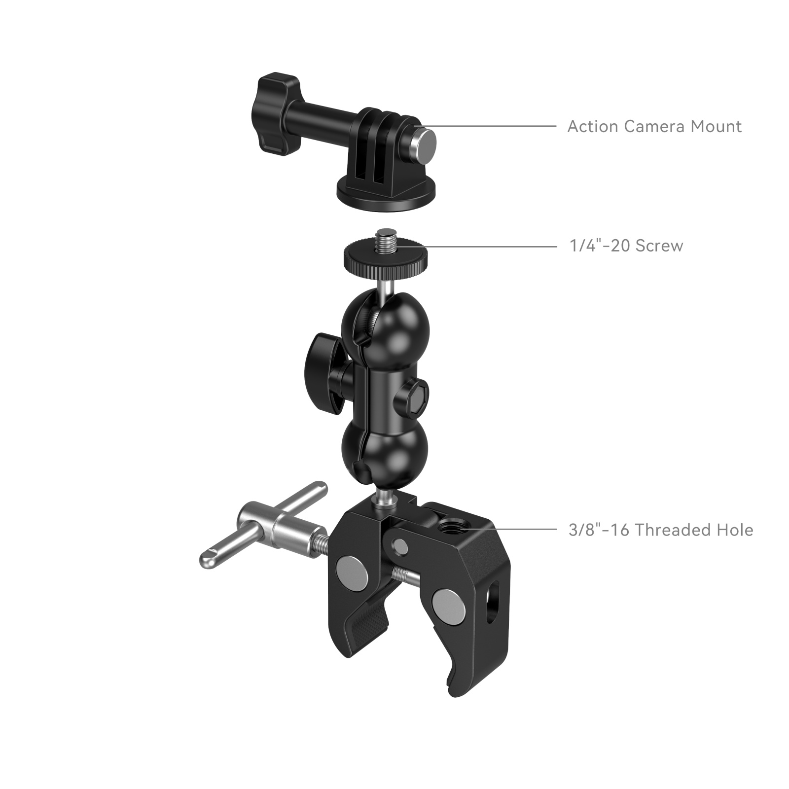 SmallRig multifunkciós rögzítő satu és gömbfejes Magic Arm akciókamera adapterrel (1138B)-5