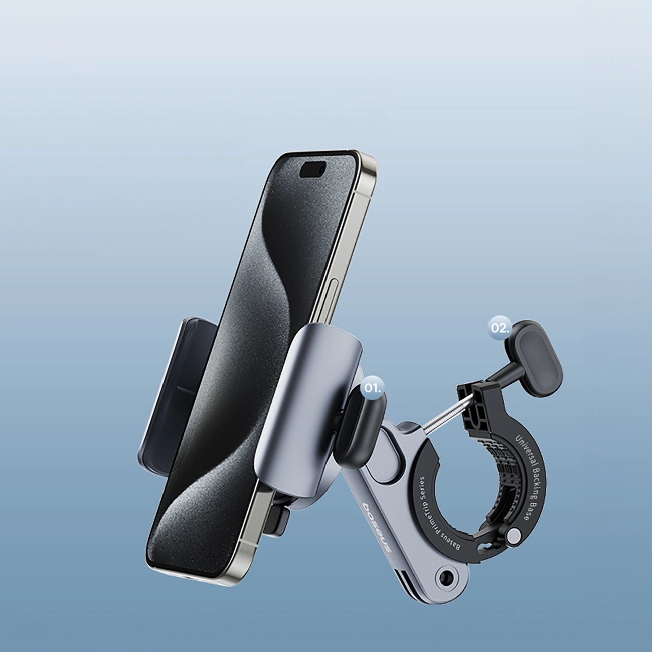 Baseus PrimeTrip mágneses telefontartó biciklire, rollerre, motorra - fekete-1
