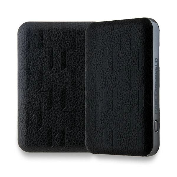  Karl Lagerfeld Powerbank inductive KLPB5FPGKSKIHK 16W 5000mAh fekete/fekete Karl Head Pin MagSafe-2