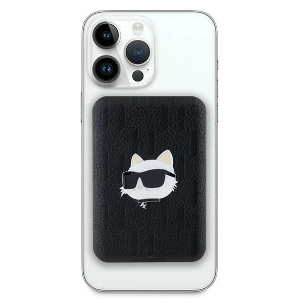 Karl Lagerfeld Powerbank inductive KLPB5FPGKSCHHK 16W 5000mAh fekete/fekete Choupette Head Pin MagSafe-1