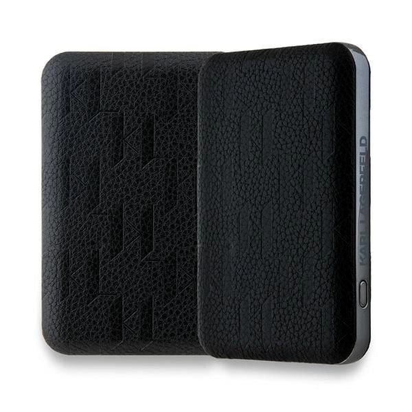 Karl Lagerfeld Powerbank inductive KLPB5FPGKSCHHK 16W 5000mAh fekete/fekete Choupette Head Pin MagSafe-2