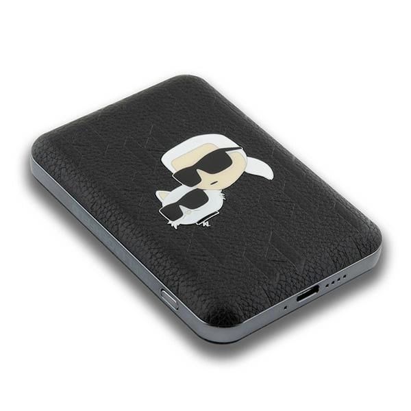 Karl Lagerfeld Induktív Powerbank KLPB5FPGKSKCHK 16W 5000mAh fekete/fekete Karl&Choupette Head Pin MagSafe-3