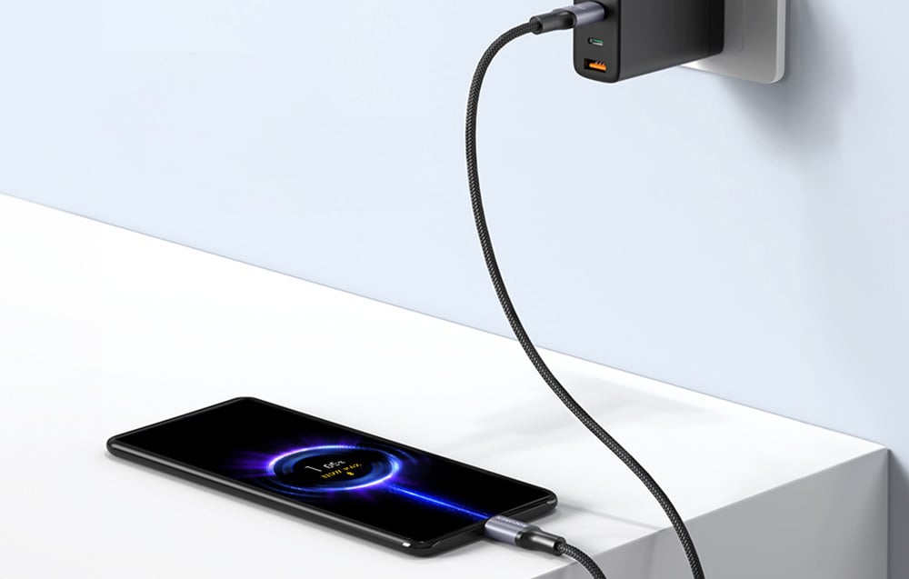 Rocoren USB-C - USB-C Retro Series 2m 60W gyorstöltő kábel (szürke)-2