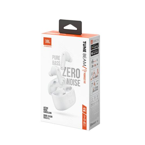 JBL Tune Beam TWS Bluetooth vezeték nélküli fülhallgató fehér EU-1