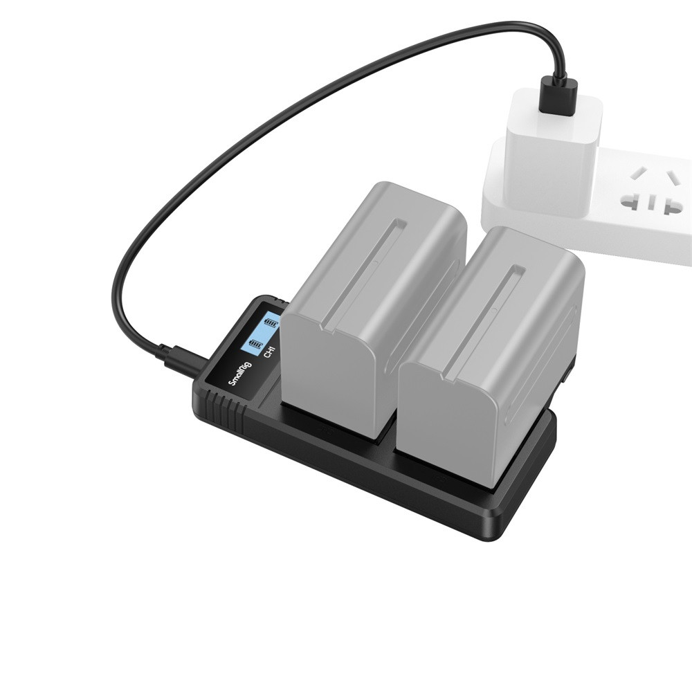 SmallRig NP-F970 dupla akkumulátor töltő (4086)-0