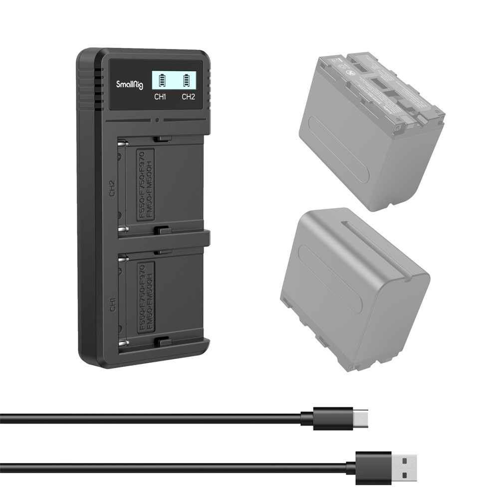 SmallRig NP-F970 dupla akkumulátor töltő (4086)-2