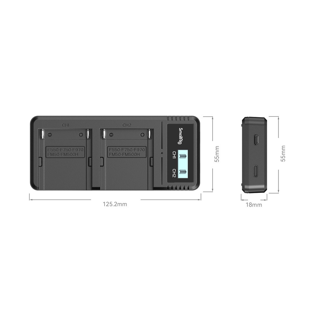 SmallRig NP-F970 dupla akkumulátor töltő (4086)-1