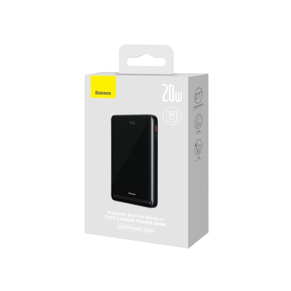 Baseus Mágneses Konzol power bank vezeték nélküli töltéssel MagSafe 10000mAh 20W sötétkék (PPCX000003) + USB Type C kábel Baseus Xiaobai Series 60W 0.5m-1