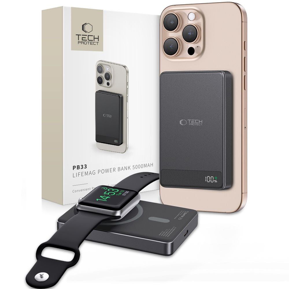 Tech-protect Pb33 Lifemag Magsafe Power Bank 5000mah Fekete-0