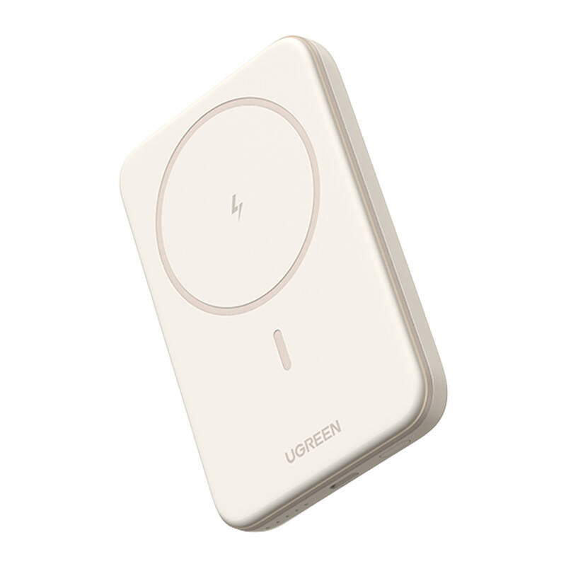 Mágneses powerbank 10000mAh Ugreen PB561, USB-C, 15W (bézs)-0