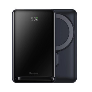 Baseus Mágneses Konzol power bank vezeték nélküli töltéssel MagSafe 10000mAh 20W sötétkék (PPCX000003) + USB Type C kábel Baseus Xiaobai Series 60W 0.5m