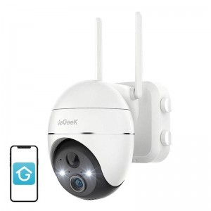 Vezeték nélküli 3MP WiFi kültéri kamera ieGeek ZS-GX1S fehér 5200mAh