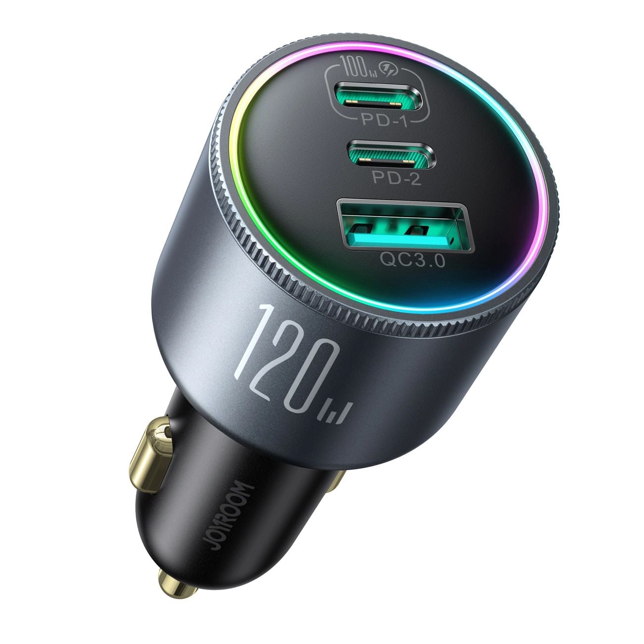 Joyroom JR-CCN07 autós töltő 120W 2xUSB-C USB-A + USB-C kábel 100W - sötétszürke-9